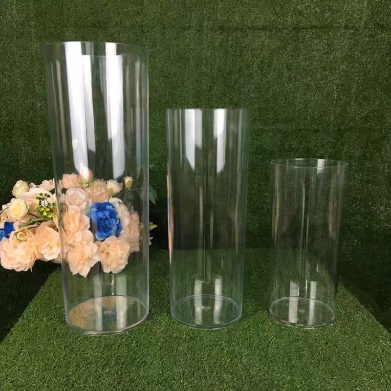 Unbreak Transparent Acrylic Flower Vase Cylindrical Vase Cylinder Hydroponic Vases Home Decors