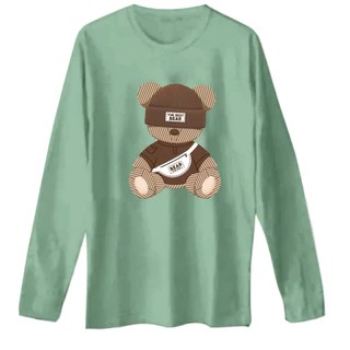 Kaos Lengan Panjang Wanita Katun Polos L-XL