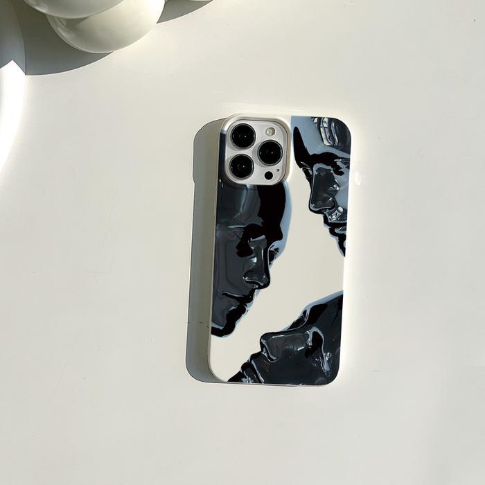 [Sell a case] New Wajah Mengkilap Abstrak Jelly Silicone - Glossy White Soft Box/Case for iPhone HP