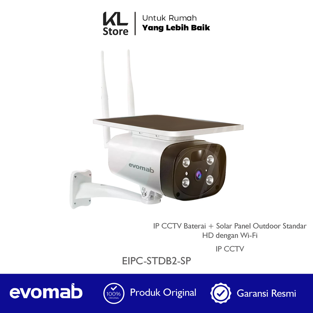EVOMAB  IP CCTV/EIPC-STDB2-SP/IP CCTV Baterai + Solar Panel Outdoor Standar HD dengan Wi-Fi