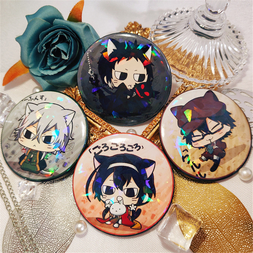 58Mm Anime Bungo Stray Dogs Rysuke Akutagawa Nakahara Chuya Cosplay Costume Badge Pin Spte Tinplate