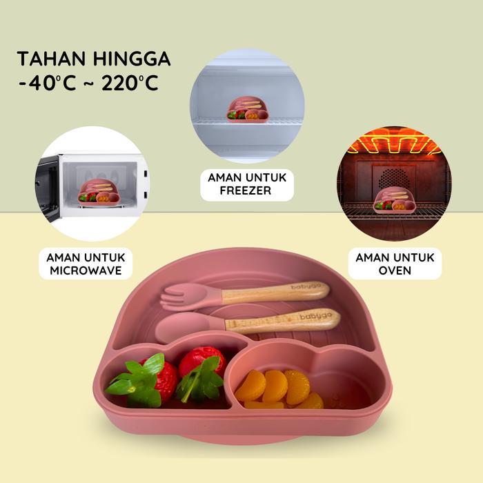 ASLI BaGO Silicone Suction Plate Set / Piring Silikon Bayi / Suction Plate Ba / Piring Bayi MPASI /