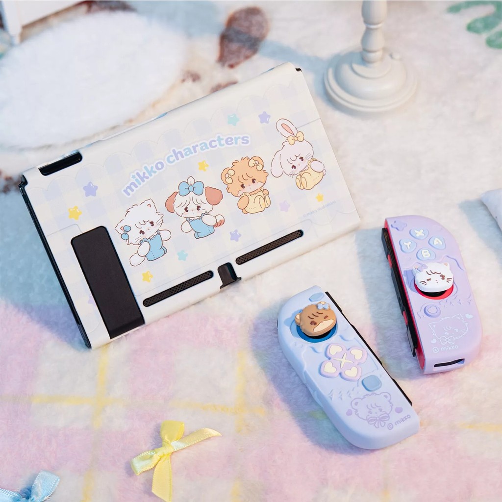 GeekShare Mikko Sweet Thoughts Thumb Grip Caps JoyCon Cover Game Card Box Protective Case for