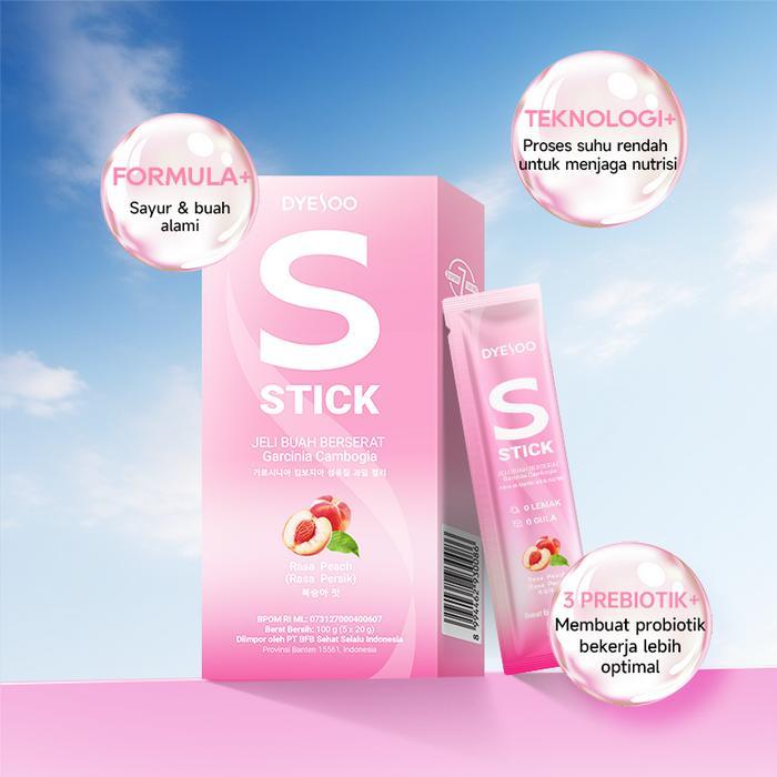 Dyesoo S Stick Jeli Buah Berserat [Multi Rasa] 3 Box [15 Pcs] Apel Hijau / Bluberi / Persik,