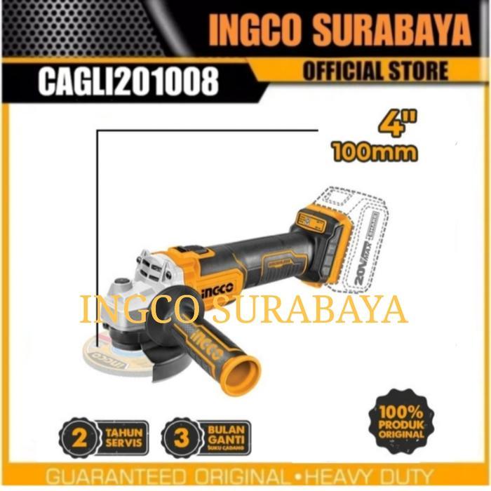 (PROMO RAMADHAN) INGCO CAGLI1002 BRUSHLESS GERINDA TANGAN CORDLESS BATERAI GRINDER PREMIUM TERMURAH