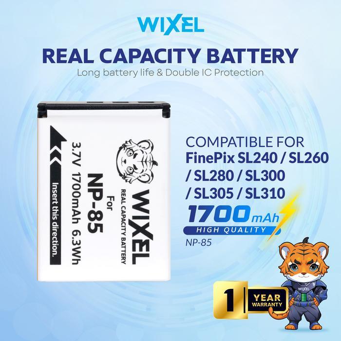 WIXEL Baterai Kamera NP-85 for FujiFilm FinePix S1 SL240 SL260 SL280 SL300 SL305 SL310 SL1000 Camera
