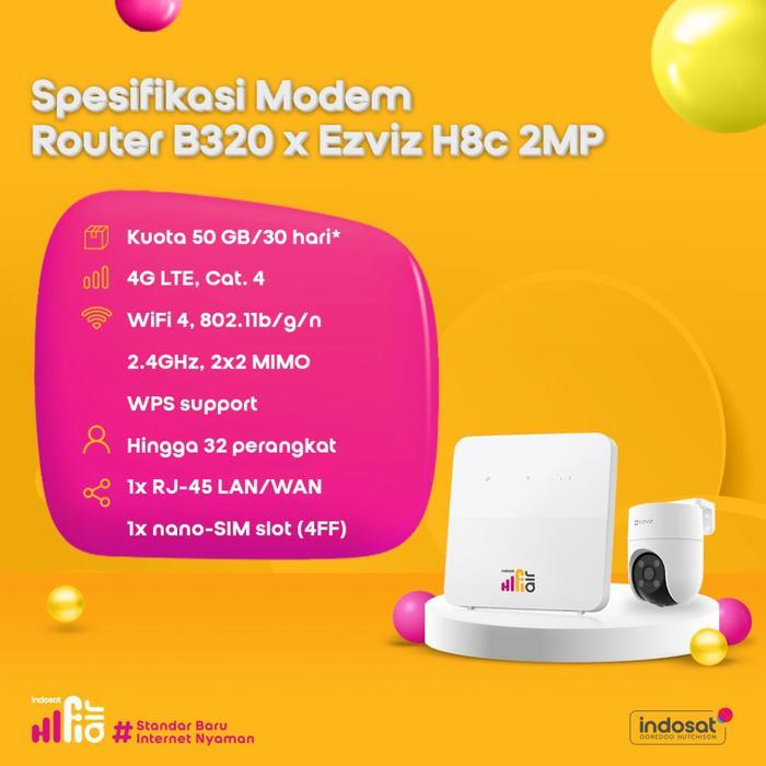 INDOSAT HIFI AIR B320 MODEM BUNDLING EZVIZ H8C 2MP CCTV OUTDOOR
