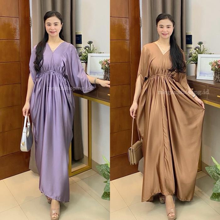 meganshoping - Tiara Kaftan Dress Maxi Gamis Lebaran Fashion Wanita