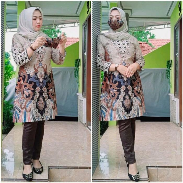 anisa tunik batik modern Katun Atasan Wanita Muslim