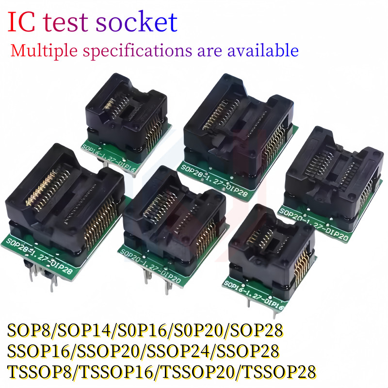 SOP8/SOP14/SOP16/SOP20/SOP28/TSSOP8/TSSOP16/TSSOP20/TSSOP28 TO DIP programmer adapter socket 150MIL