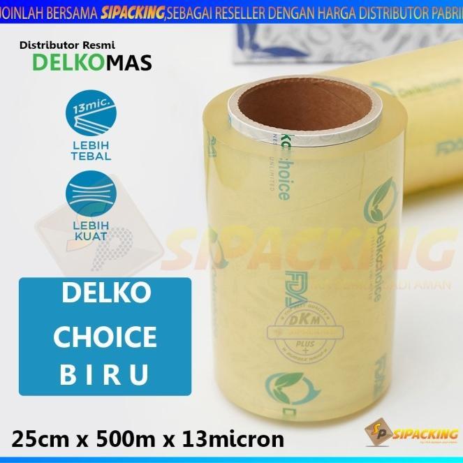 Wrapping Delkochoice Biru ( Plastik Pembungkus Makanan ) 20Cm