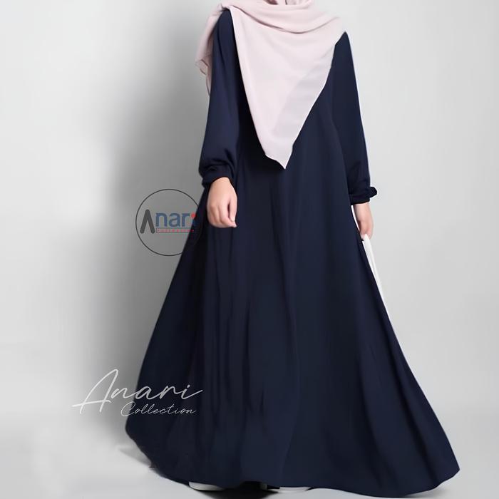 Anari Collection Abaya Gamis Turki Wanita Lengan Karet Terlaris Wolfis Premium / Basic Abaya Polos