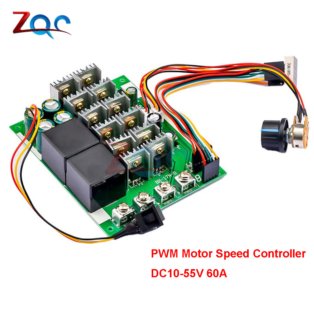 DC 10-55V DC Motor Speed Controller 60A PWM Controller forward reversal 0~100% adjustable RC Reverse