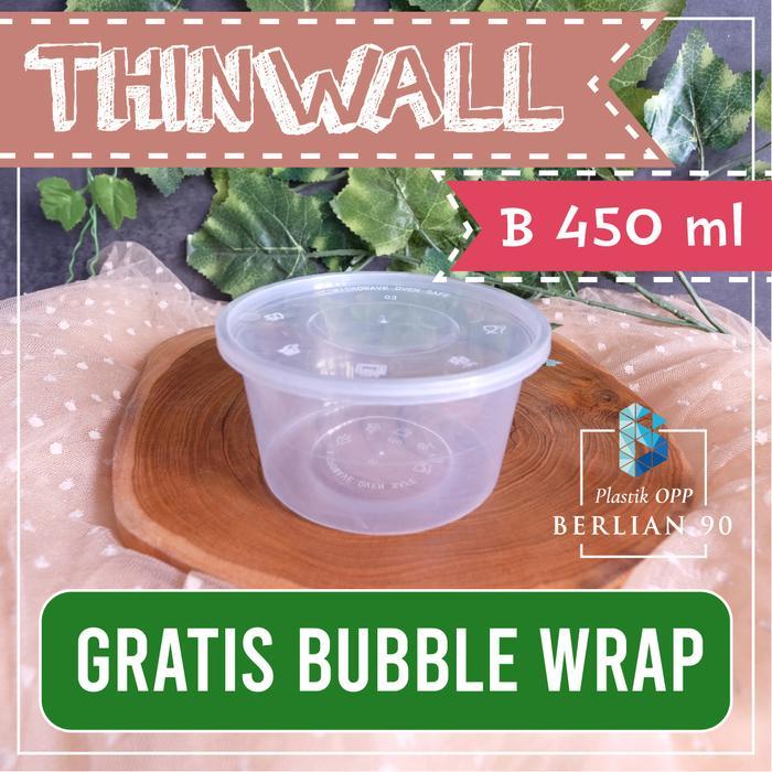 Thinwall Bulat 450 Ml Thinwall Bulat Datar 450Ml Mangkuk Plastik Salad