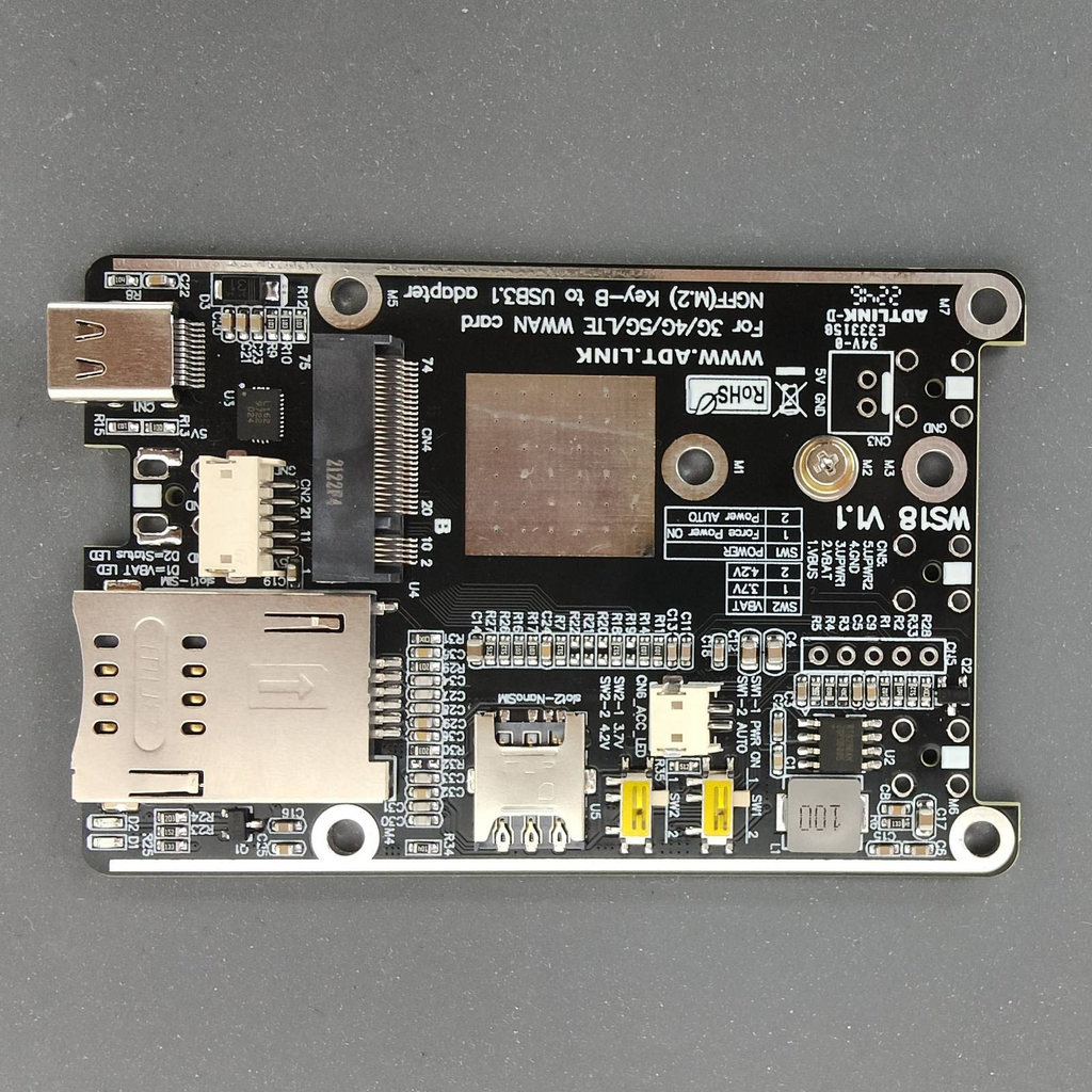 M.2 B-Key WWAN 5G IoT Card Slot To USB Tyep-c 4G LTE 5G Module Unicom Mobile Telecom Modular Adapter