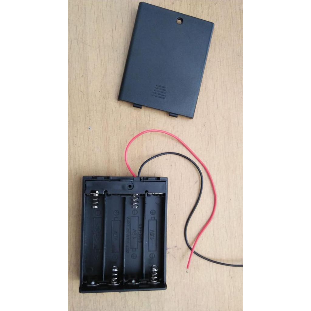 "New" Battery Holder 4xAAA 4 x AAA Baterai Case Box Kotak Tempat Baterai