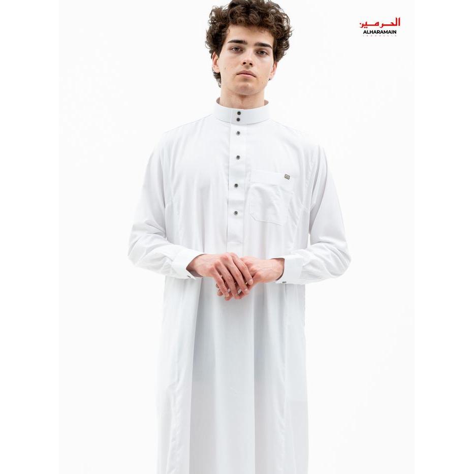 AL Haramain Jubah / Gamis Pria Dewasa Premium Wol (07 B) Putih