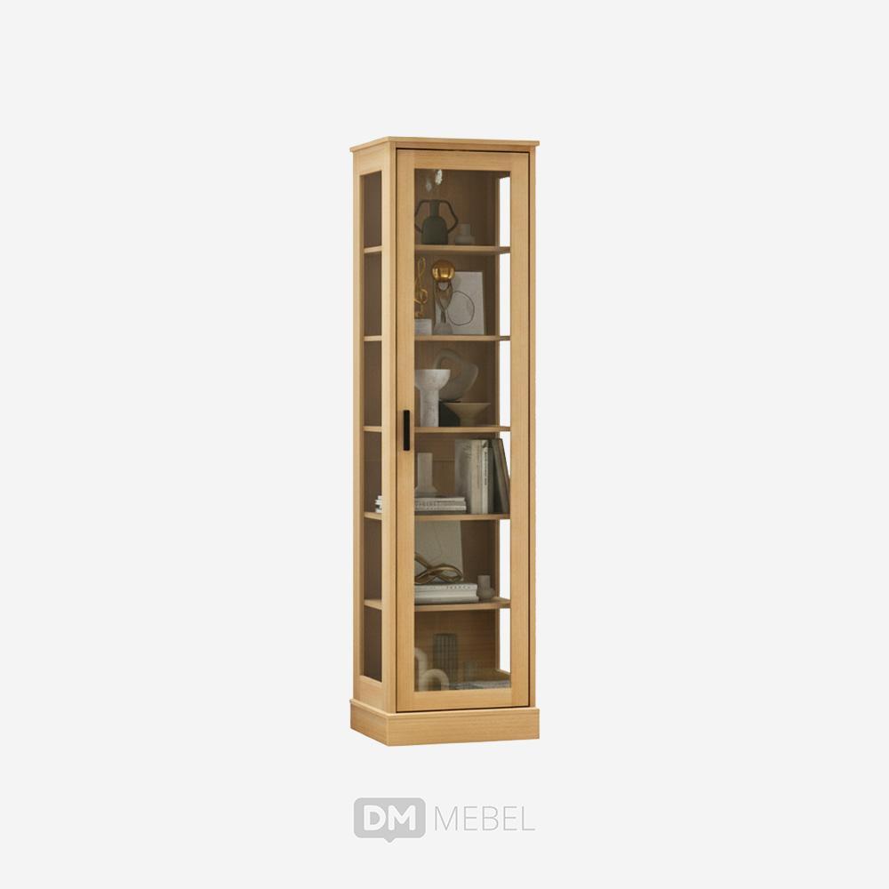 Lemari Pajangan Display Ruang Tamu Lemari Hias Sudut Kaca York SC40 Pro Oak Metropolis PRB DM Mebel