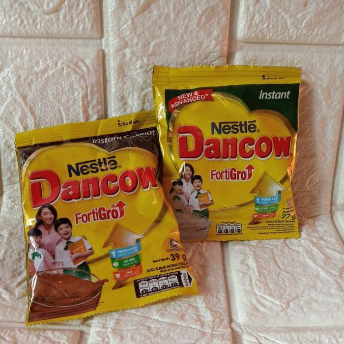 Dancow Fortigro Coklat Putih Sachet 27 Gr Susu Bubuk Dencow Eceran