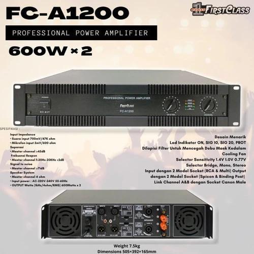 PROFESSIONAL POWER AMPLIFIER FC-A1200 FIRSTCLASS FCA1200FCA 1200