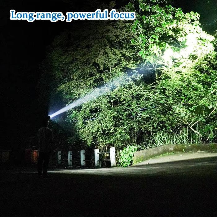 Garansi 10 TahunSENTER KEPALA LED LASER AOKI 80WATT 1300 LUMEN BATERAI 60000MAH - ZOOM JARAK JAUH