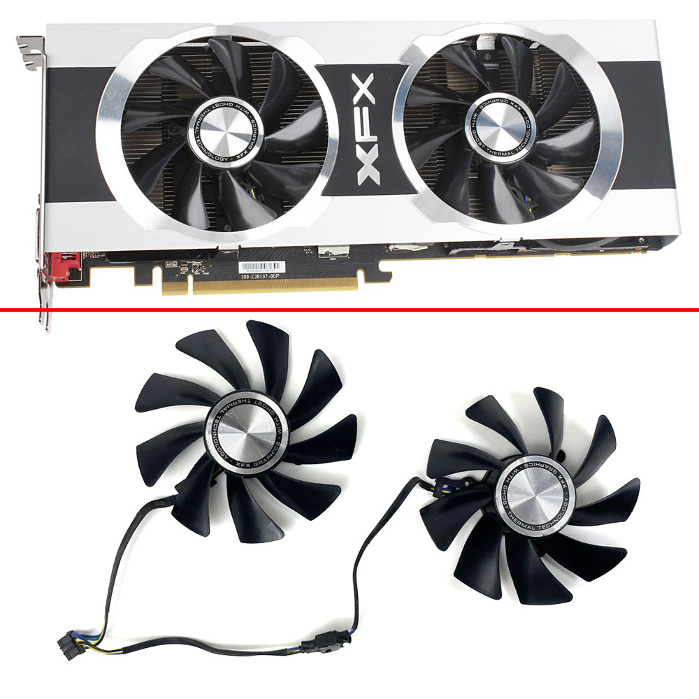 Original 2PCS 85MM 4PIN FD9015U12S AMD HD7950 7970 GPU FAN For XFX Sapphire FX-797A/G HD 7950 7970 V