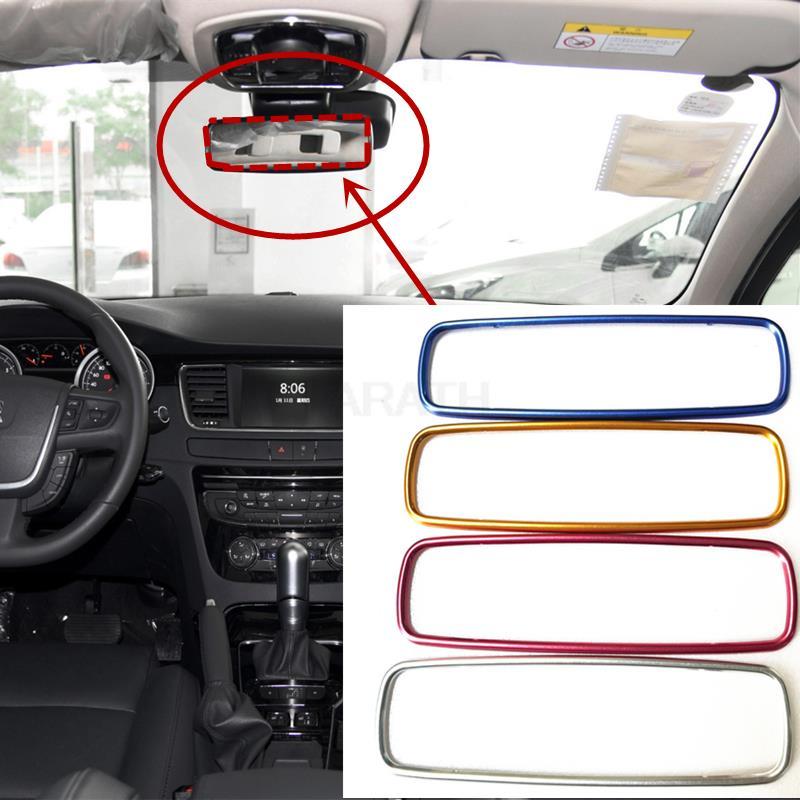 For Peugeot 206 207 Interior Rearview mirror frame Interior mirror decorative Stainless steel decora