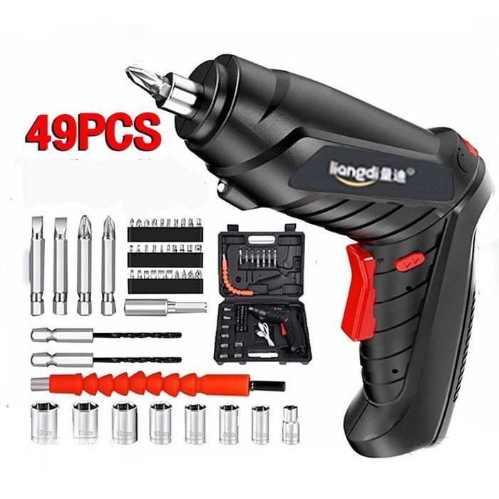 Mini bor baterai bor cordless 49 in 1 obeng baterai