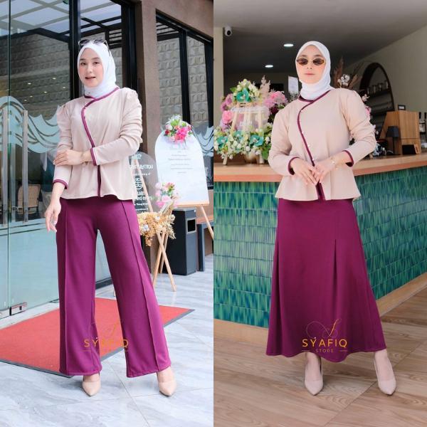 Bella Set / Set Celana Dan Rok Wanita / Setelan Wanita Formal Non Formal / One Set Rok Celana Korea