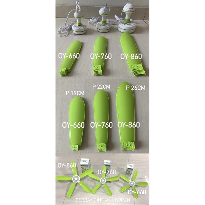 "New" Kipas angin gantung Ouyashi tipe OY-660, OY-760, OY-860 hijau baling 5