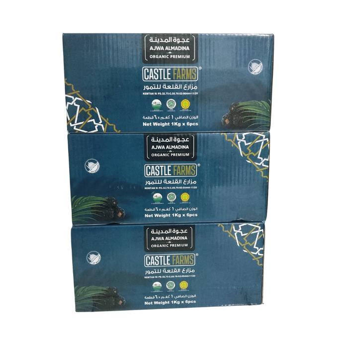 Premium 1 Dus Karton Kurma Ajwa Medina Premium 1kg 1 Dus isi 6 Box Kurma 1kg