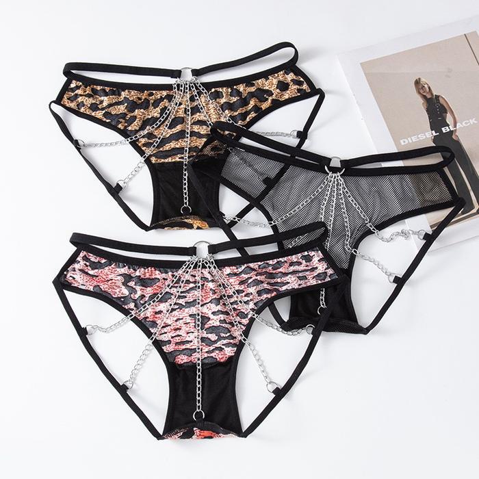 Celana Dalam Sexy hollow Chain jaring Motif Macan Lingerie cd C115