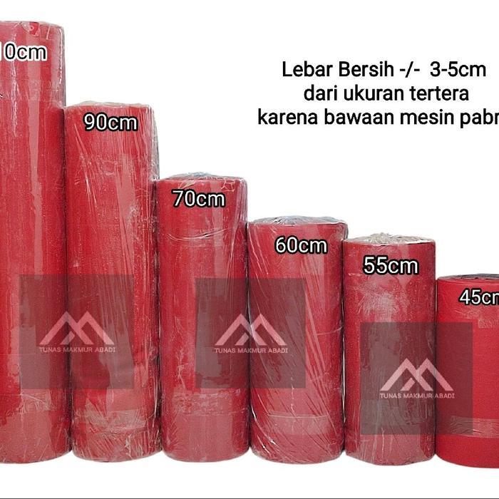 Karpet Talang Air Merah Hitam Harga 10Meter Pelindung Atap Rumah Kuat Anti Bocor Talang Karet Alas