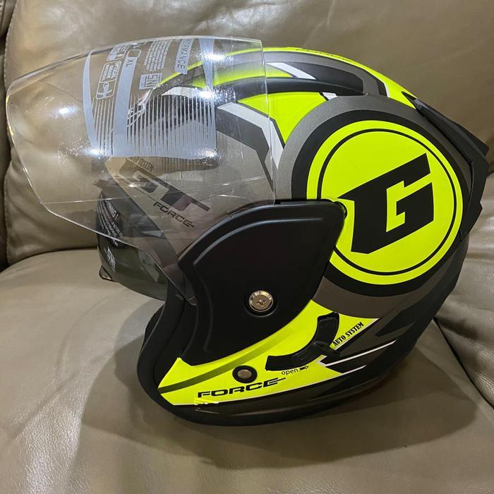 "New" Helm SNI GHM Revo G Force Yellow Double Visor Terlaris