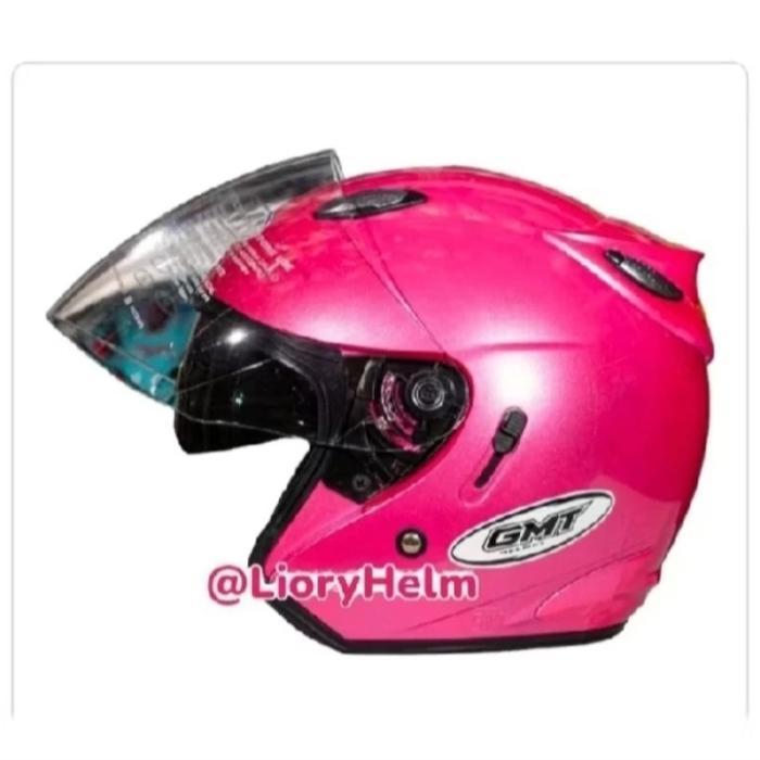"New" GMT Helm Half Face Double Visor GMT Black Doff Original Helm Motor SNI Kaca Dalam & Luar