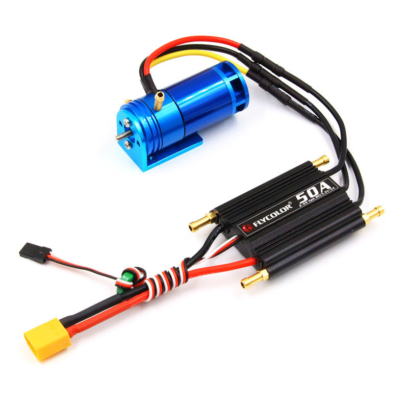 NEW Brushless Power Drive Set 2-4S 2862 2800KV Water-Cooling Motor+Flycolor 50A Water-Cooled ESC wit
