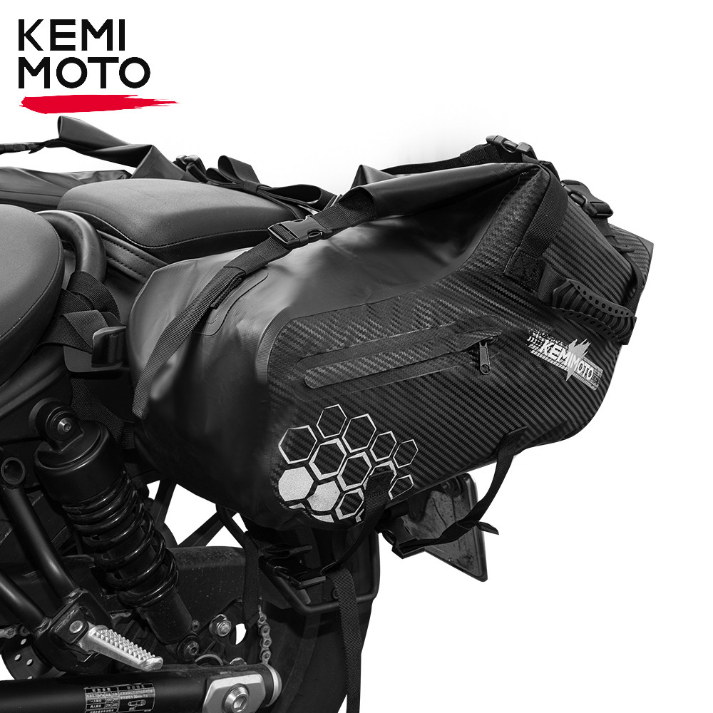 KEMiMOTO 28L Waterproof Motorcycle Bag Universal Motorcycle Side Saddlebag Travel Luggage Bag Saddle