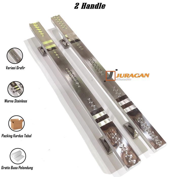 Grosir Handle Pintu Rumah 60 cm - Tarikan Pintu 2 Gagang - Pull Hendel Minimalis Pintu Besi Kayu PVC