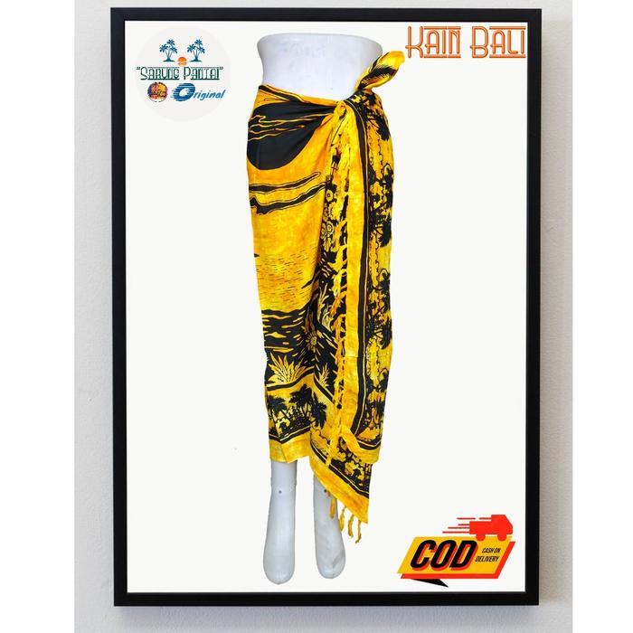 Kain pantai bali motif pemandangan kelapa ukuran 110x135cm sarung bali - kain jogja - kain santai