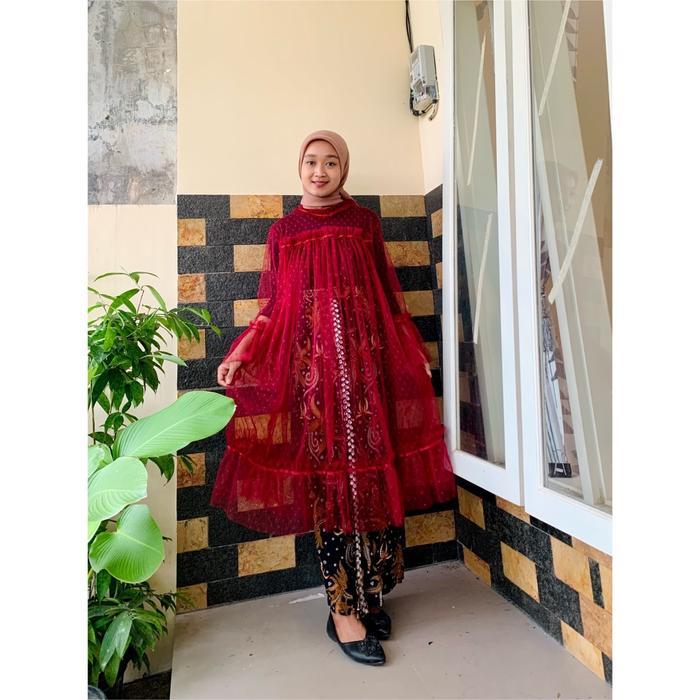 "New" Outer Tile Dot (Pakai Pita) // Aurelia Tunik Dot Polka Dot