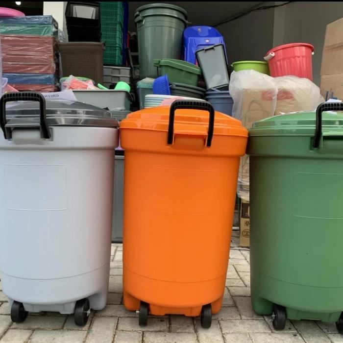 Tempat Sampah Besar 120 Liter + Roda Green Leaf 2120/Bak Sampah/Tong