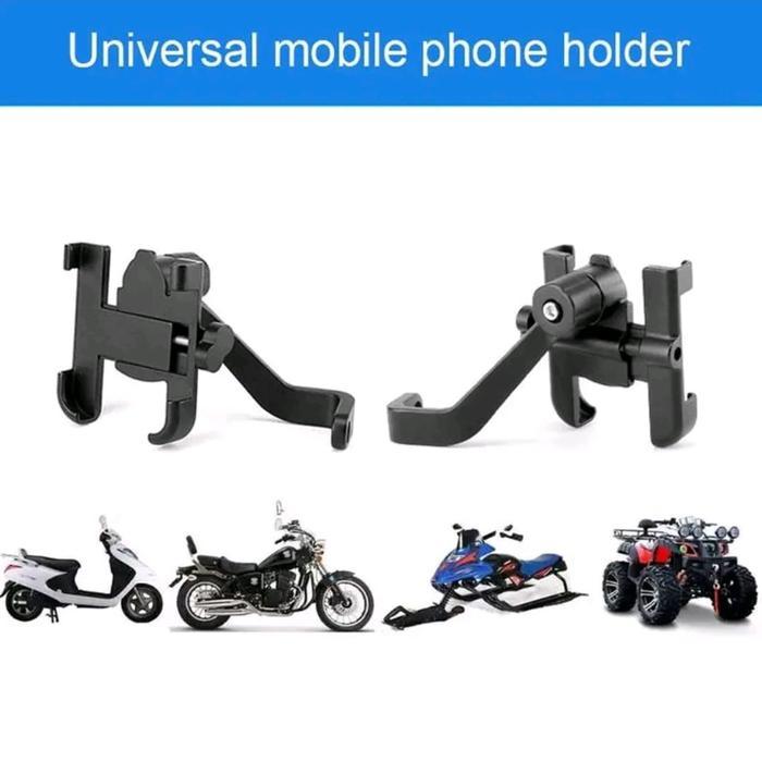 "New" Holder Spion Motor Phone Holder Universal Stang Rotation 360 Plastik ABS Outdoor Sport Cocok