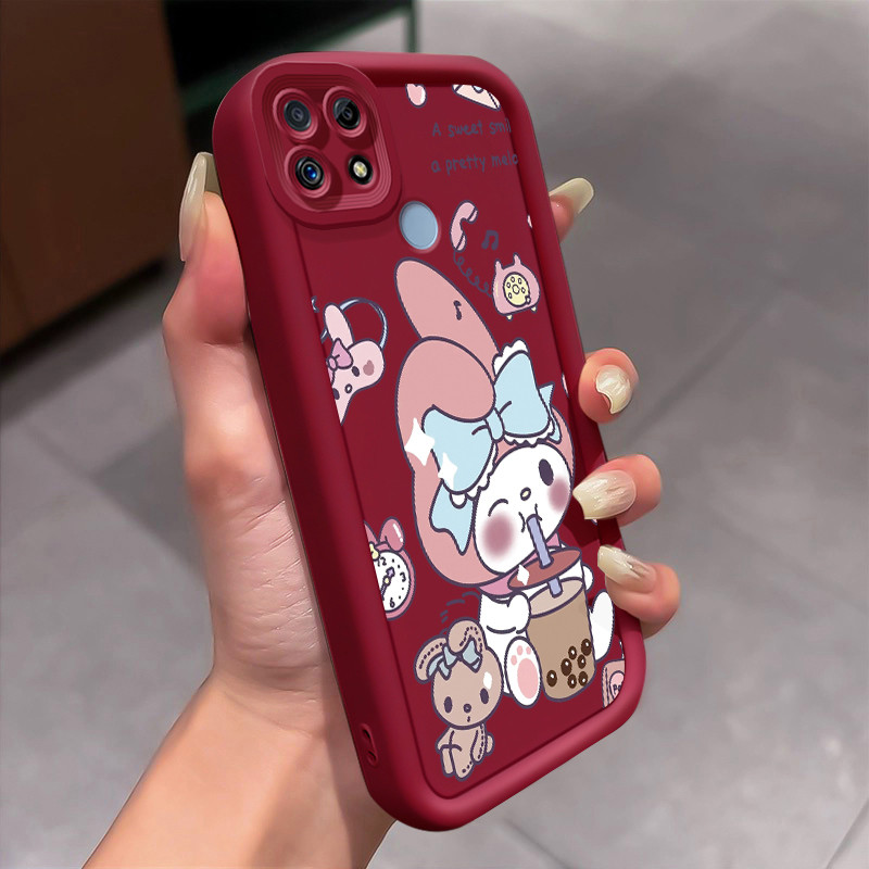 Casing Hp untuk Realme C25 C25s C21 C21Y C25Y C12 C15 Narzo 20 30A 50A Case Bubble tea Kelinci imut 