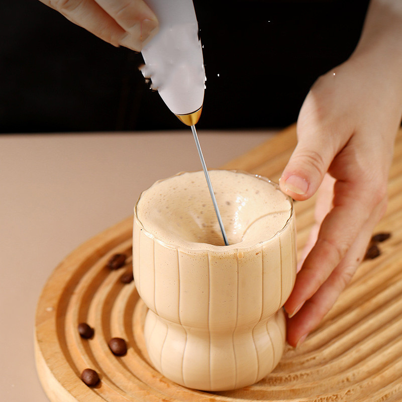 Electric Milk Frother 1PC Electric Whisk USB Rechargeable Compact Home Office Milk Frother with