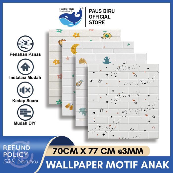 Wallpaper Dinding 3D Foam/ wallpaper 3D Foam 77x70cm / Wallpaper Motif Anak kertas stiker