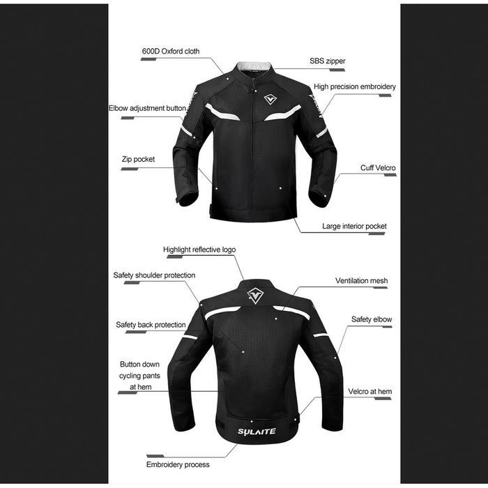 ASLI Sulaite Touring Motorcycle Jacket With Body Back Protectors Jaket Motor Premium dengan