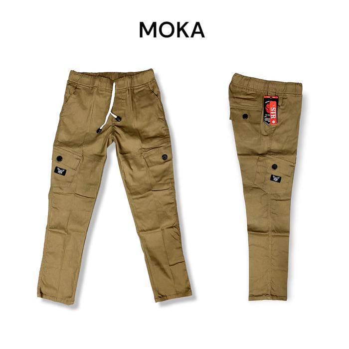 Best Seller Celana Panjang Anak Cargo Tempel Bahan Stretch Fashion Original