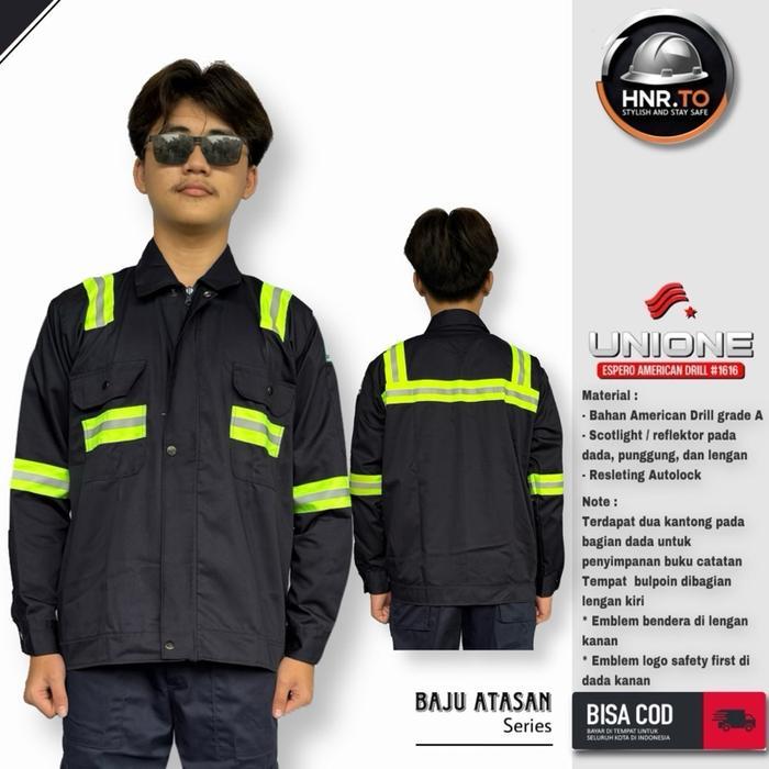 Wearpack safety / baju kerja lengan panjang/ safety first/ APD Pria Atasan