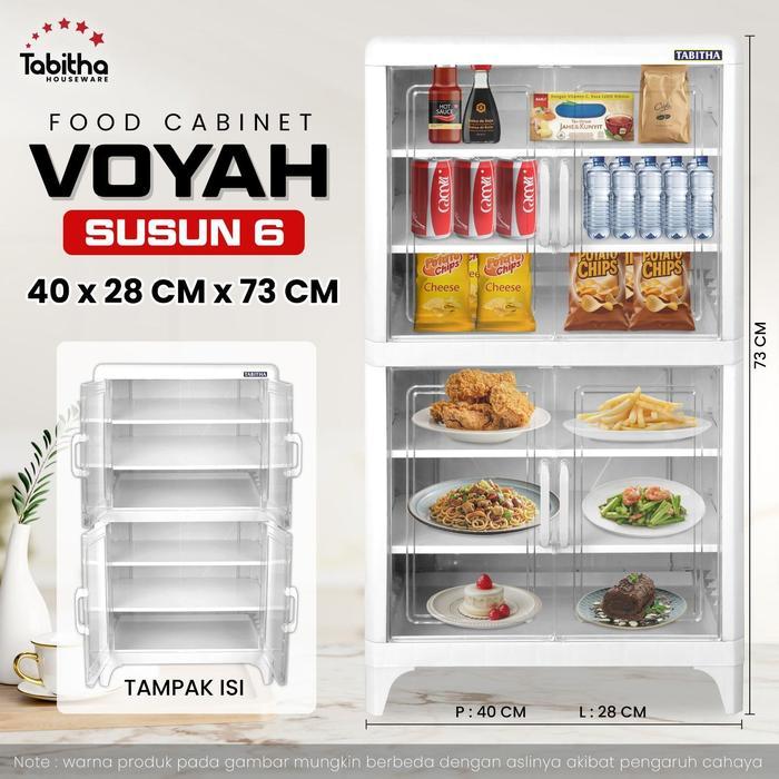 Lemari Tabitha Voyah Food Cabinet Storage Rak Piring Plastik 3 Susun 5 Susun 6 Susun 8 Susun