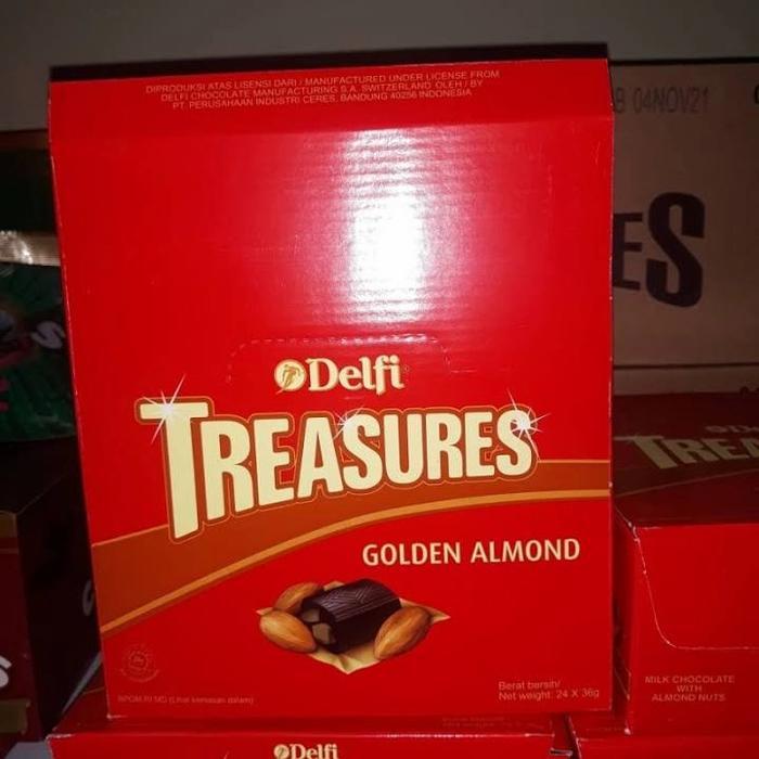 BIGSALE COKELAT DELFI TREASURE GOLDEN ALMON KILOAN / COKLAT BOX